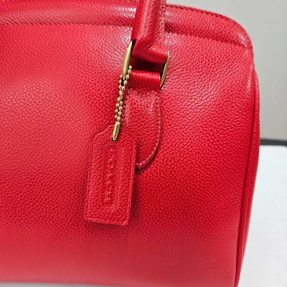Vintage Coach Madison Sutton Satchel Crossbody Bag 4410 Scarlet Red Italy - Picture 2 of 16